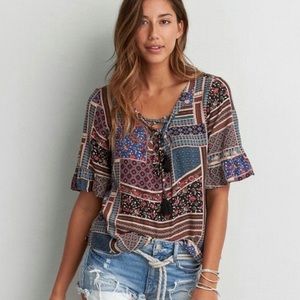 American Eagle peasant top